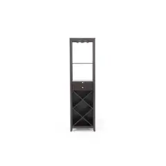 Austin Wood Modern Wine Tower Dark Brown - Baxton Studio
