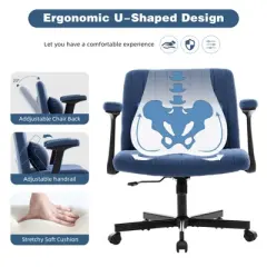 PAGED Modern Office Chair Height Adjustable Gaming Chair with Additional Pillow for Living Room, Home Office