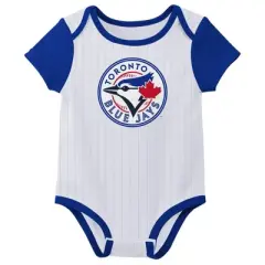 MLB Toronto Blue Jays Infant Boys' White Pinstripe 3pk Bodysuits