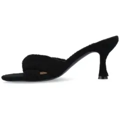 Journee Collection Womens Mannon Soft Terry Cloth Slip On Open Toe Pumps