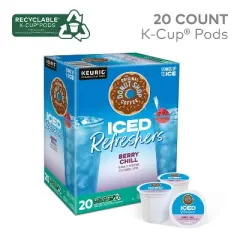 The Original Donut Shop Iced Refreshers Berry Chill Keurig K-Cup Pods - 20ct