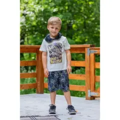 Monster Jam Son-uva Digger Zombie Grave Digger Cosplay T-Shirt and Mesh Shorts Outfit Set Toddler to Big Kid