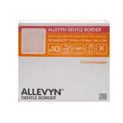 Smith & Nephew Allevyn Gentle Border Foam Dressing 5 x 5" Square Hydrocellular Foam 66800279 10 per Box