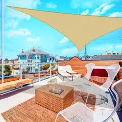 LAGarden 25FT HDPE Triangle Sun Shade Sail