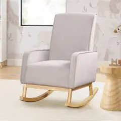 Delta Children Drew Rocking Chair - Cloud Gray and Natural