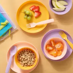 Kids' 24pc Plastic Dinnerware Serving Set Warm Color - Pillowfort&trade;