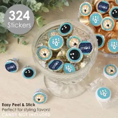 Big Dot of Happiness Strike Up the Fun - Bowling - Birthday Party or Baby Shower Small Round Candy Stickers - Party Favor Labels - 324 Count