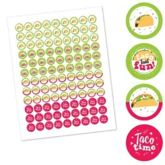 Big Dot of Happiness Taco 'Bout Fun - Fiesta Round Candy Sticker Favors - Labels Fits Chocolate Candy (1 sheet of 108)