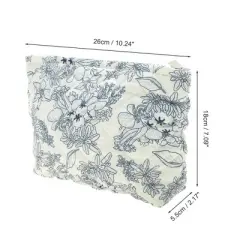 Unique Bargains Floral Quilted Clutch Makeup Bag Cyan 1 Pc