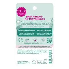 eos 100% Natural Lip Balm Sticks - Raspberry Kiwi Splash/Passionfruit Agave - 0.28oz/2pk
