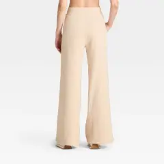 Women's French Terry Wide Leg Sweatpants - JoyLab&trade; Tan