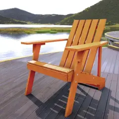 Irving Outdoor Patio Modern Acacia Wood Adirondack Chair - JONATHAN Y