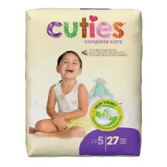 Cuties Complete Care Baby Baby Diaper Size 5, Over 27 lbs. CR5001, 27 Ct