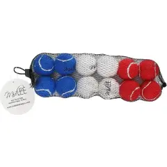 Midlee Red White & Blue Mini Dog Tennis Balls- Set of 12- 4th of July