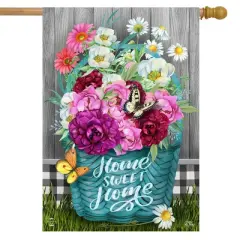 Briarwood Lane Spring House Flag 40x28 For Outdoor Floral Basket For Spring House Flag