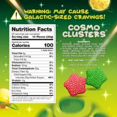 Cosmo Clusters Candy |1.5 Pound Bag | Sour Crunchy Gummy Star Candy | Crunchy & Soft Chewy Gummies Stars | Strawberry, Green Apple Flavor