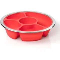 Appetizer Serving Fruit/Veggie Tray and Collapsible Party Platter with Lid - Easy to Clean, Portable, BPA Free, and Dishwasher Safe