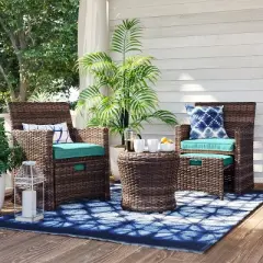 Halsted 5pc Wicker Small Space Patio Furniture Set - Threshold