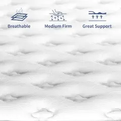 Resenkos King Size Mattress Box 14 Inch Memory Foam Hybrid With Pocketed Springs, Edge Support & Motion Isolation, Medium-Firm for Sleep Comfort