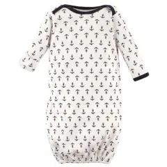 Luvable Friends Baby Boy Cotton Gowns, Boy Nautical, 0-6 Months