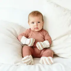 Goumikids Viscose Made from Bamboo + Organic Cotton Long-Sleeve Bodysuit.