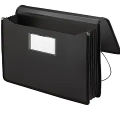 Smead Poly Premium Wallet, 5-1/4" Expansion, Legal Size, Black (71510)