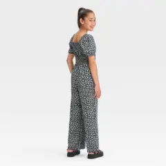 Girls' Short Sleeve Smocked Jumpsuit - art class&trade;