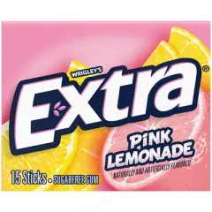 Extra Pink Lemonade Sugar Free Gum Limited Edition Chewing Gum, 15 Sticks