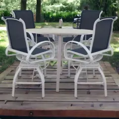 Courtyard Casual Santa Fe 5 pc Balcony Height 48" Round Dining Set  Includes one 48" Balcony Table and Four Balcony Swivel Stools