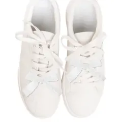 Unique Bargains Bow Style 2 Shoelace Charms White 1 Pair