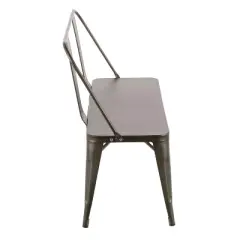 Oregon Industrial Metal Dining Entryway Bench- LumiSource