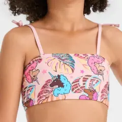 Girls' Afro Unicorn 'Unicorn Printed' Bikini Set - Orange