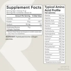 Sports Research Collagen Peptides Powder - Unflavored - 18oz