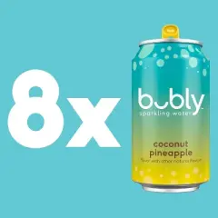 bubly Coconut Pineapple Sparkling Water - 8pk/12 fl oz Cans