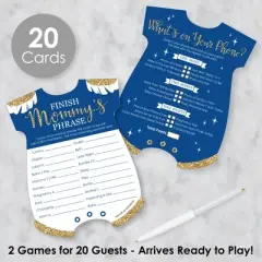 Big Dot of Happiness Royal Prince Charming - 2-in-1 Baby Shower Cards - Activity Duo Games - Set of 20