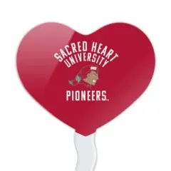Sacred Heart University Pioneers Logo Heart Love Cupcake Picks Toppers Decoration Set of 6