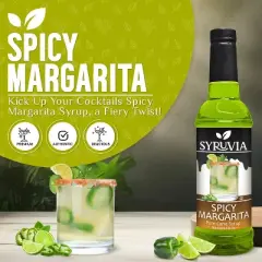 Syruvia Spicy Margarita Syrup - 25.4 fl oz. Premium Flavoring Syrup For Coffee