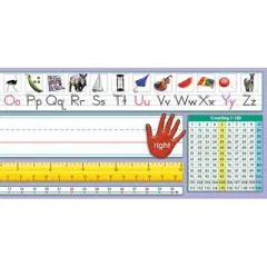 North Star Teacher Resources Adhesive Primary Traditional Manuscript Desk Plates, 17.5" x 4", Pack of 36