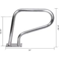 Pool Handrail, 30"x22" Pool Railing, 3-Bend Swimming Pool Stair Rails, 304 Stainless Steel Rustproof Pool Handrails with Non-Slip Grip Cover for