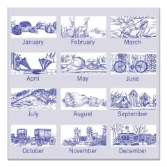 Illustrator's Edition Wall Calendar, Victorian Illustrations Artwork, 12 x 12, White/Blue Sheets, 12-Month (Jan to Dec): 2026