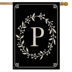 Briarwood Lane Classic Monogram Letter P House Flag Double-Sided 28" x 40"