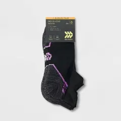 Women's Cushioned Active Striped 6+1 Bonus Pack No Show Tab Athletic Socks - All in Motion&trade; Black 4-10