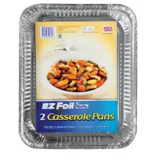 Hefty EZ Foil 9-1/4 in. W X 11-3/4 in. L Casserole Pan Silver 2 pk (Case of 12)