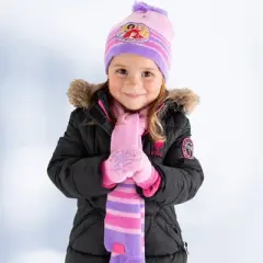 Princess Winter Hat, Scarf, & Mittens/Gloves Set, Kids Ages 2-7