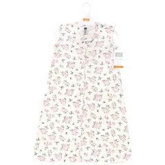 Hudson Baby Infant Girl Cotton Sleeveless Wearable Sleeping Bag, Sack, Blanket, Neutral Pink Floral