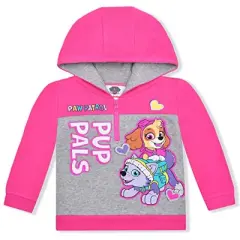 Nickelodeon Girl's Paw Patrol Graphic Printed Half Zip Pullover Hoodie Jacket for kids