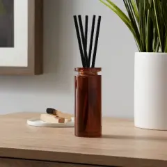 100ml Rustic Palo Santo Label Fiber Oil Reed Diffuser  Black  - Threshold&trade;: Vetiver & Incense Aroma, No Battery Required