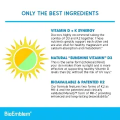 BioEmblem Vitamin D3 K2 90 ct