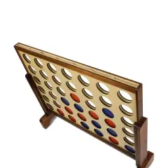 YardGames 3 x 2 Feet Premium Wooden Giant 4 In a Row Yard and Backyard Multi Player Outdoor Lawn Game Set for Parties, BBQs, and More