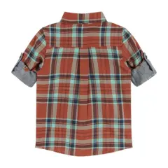 Andy & Evan  Toddler Rust Plaid Two-Faced Buttondown